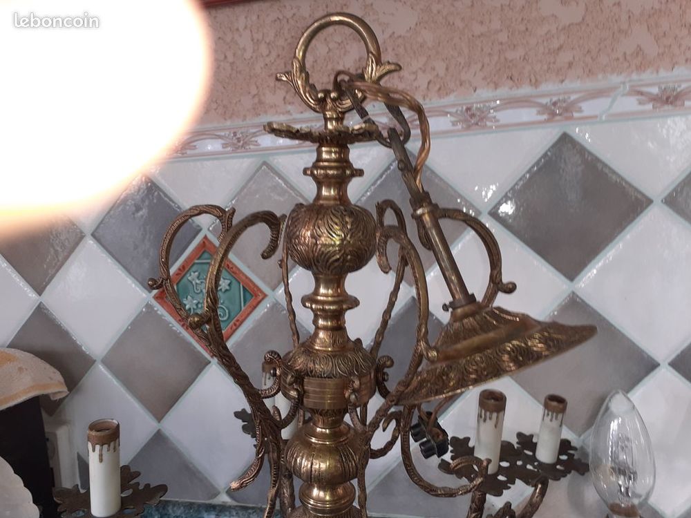 ancien lustre en laiton Décoration