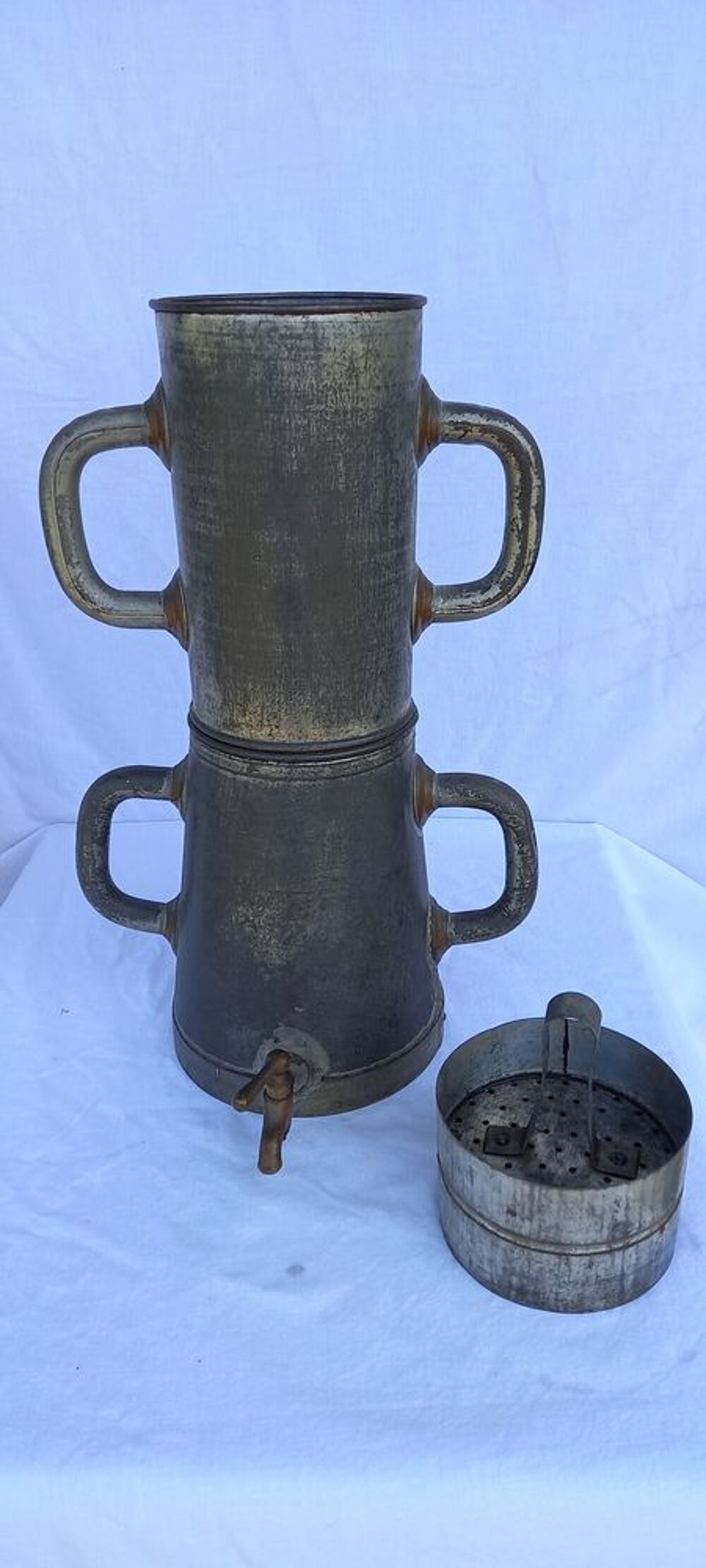 Ancienne cafeti&egrave;re de cantine zinc 10 litres Décoration