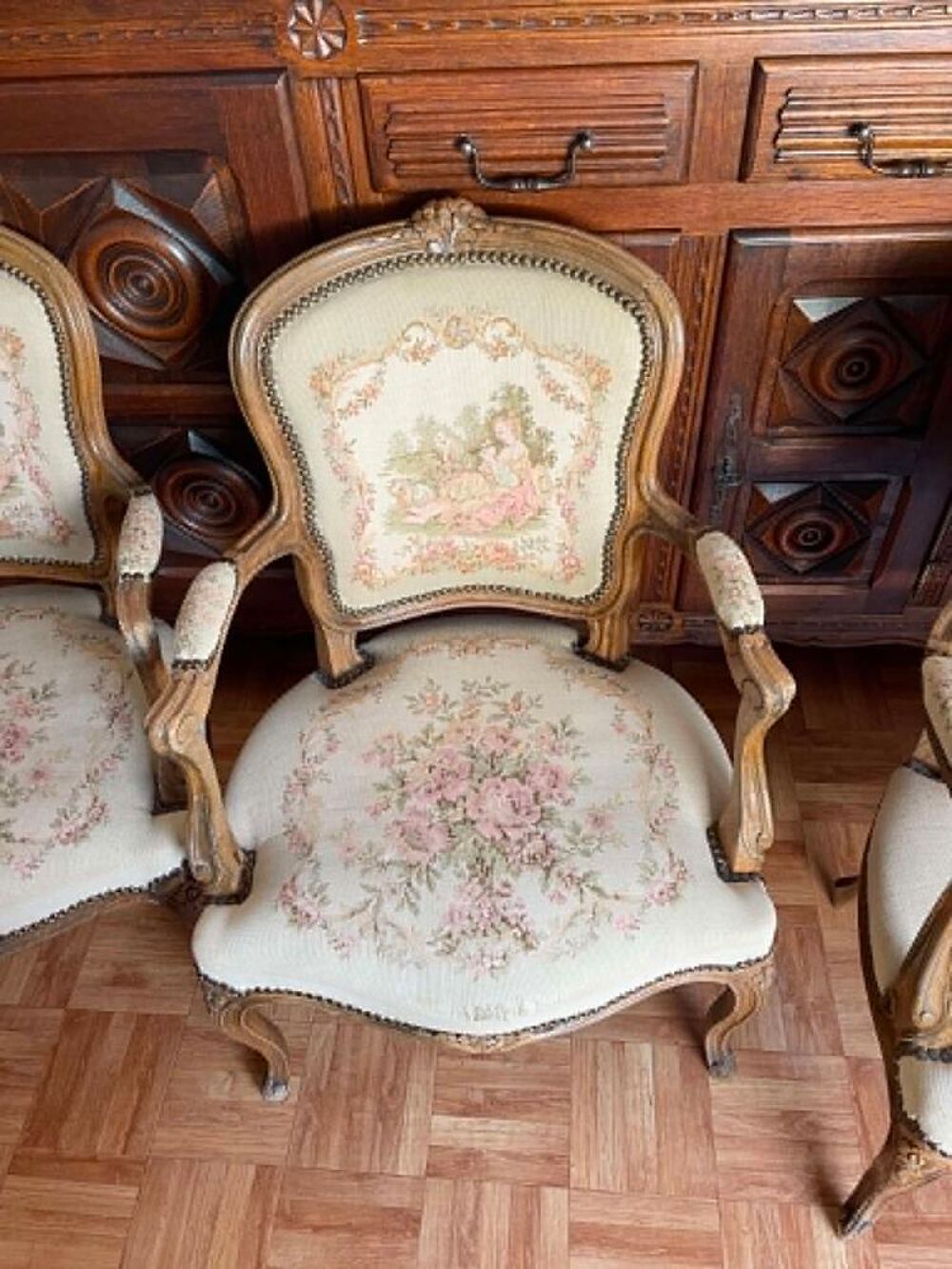 4 fauteuils cabriolet style louis XV a refaire Décoration