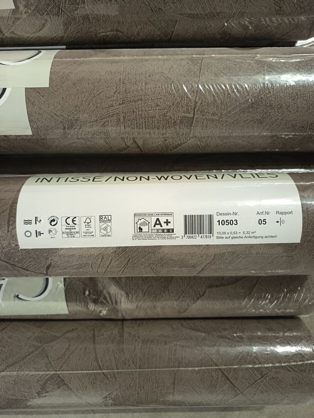 Papier peint intiss&eacute; effet moderne marron/gris ? neuf ? 8€ l Décoration