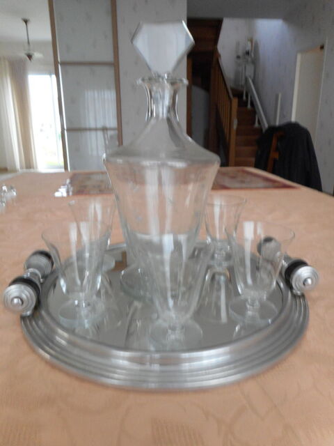 Service à liqueur en verre gravé années 30/40. 25 Pau (64)