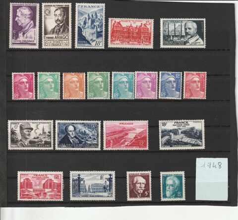 17 timbres  année  1946 Saint-Marcel (27)