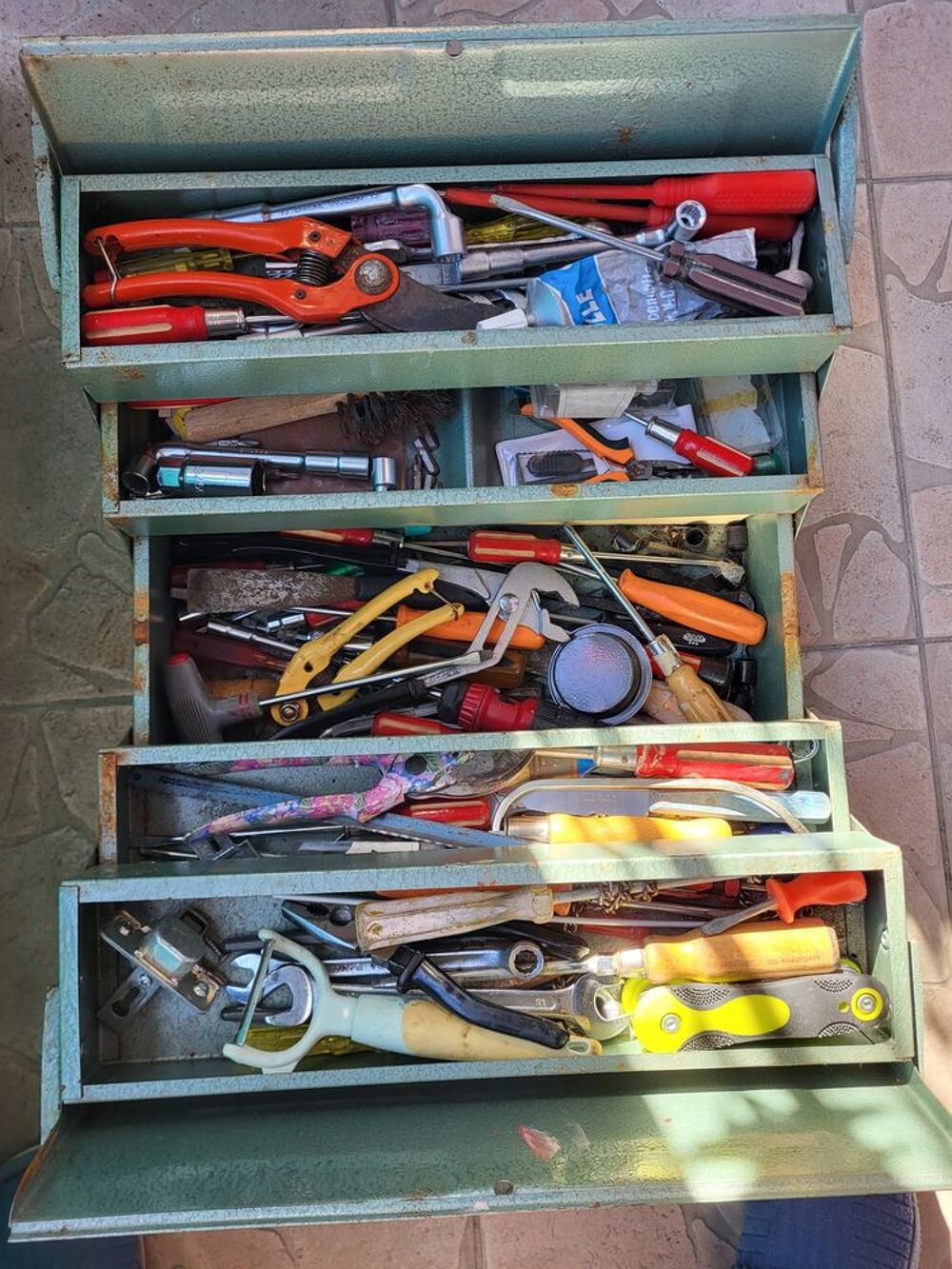 Caisse &agrave; outils, multifonctionnel, bricolage, vintage Bricolage