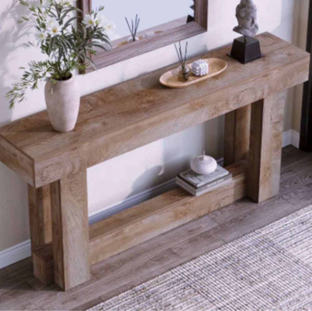 Console en bois massif ? design brut &amp; &eacute;l&eacute;gance naturelle Meubles