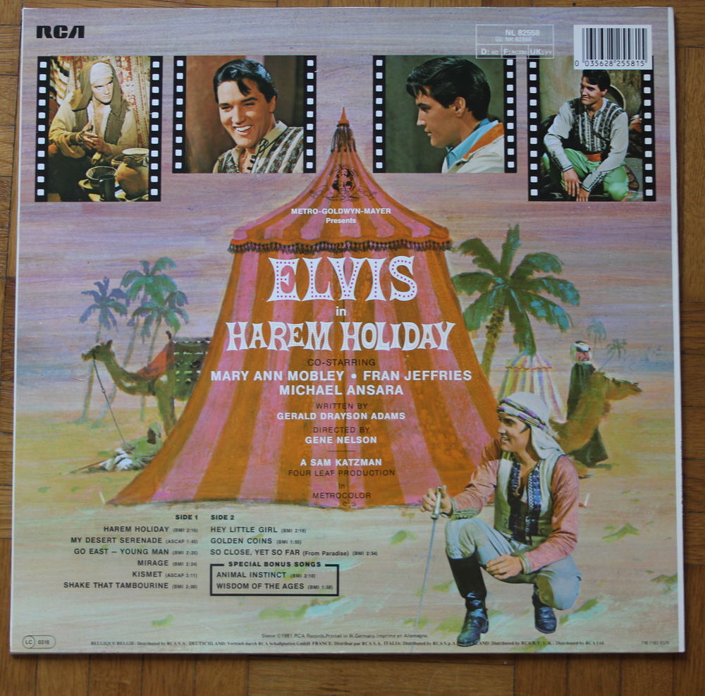 Vinyle ELVIS Harem Holiday
33 T CD et vinyles