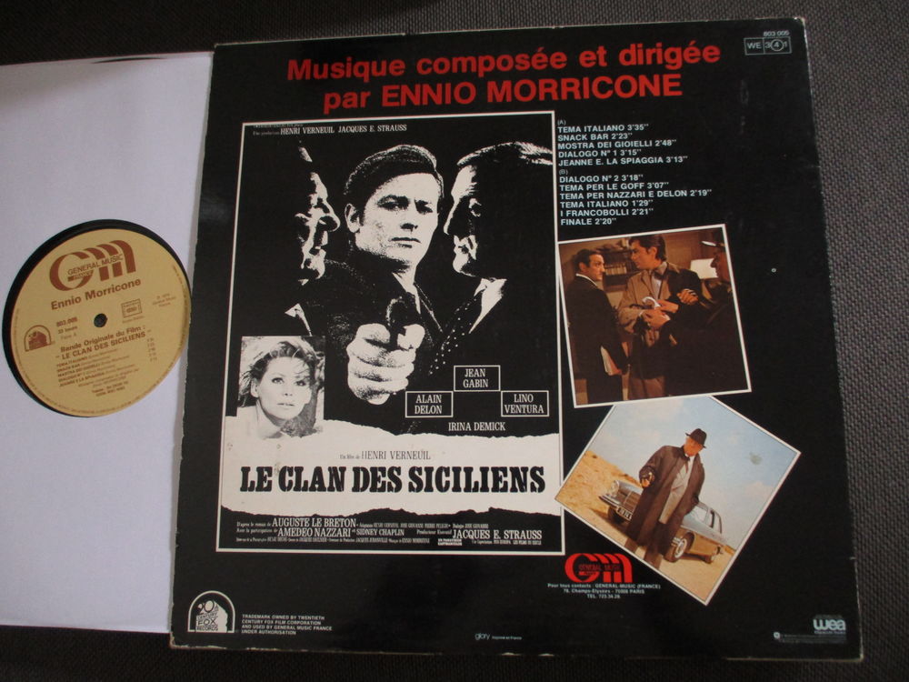 LE CLAN DES SICILIENS 33 TOURS ENNIO MORRICONE VENTURA LINO CD et vinyles