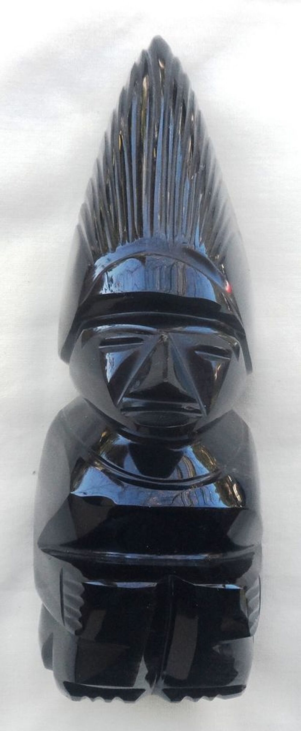 Figurine artisanale Maya,Azt&egrave;que,ou Inca en obsidienne an 70 Décoration