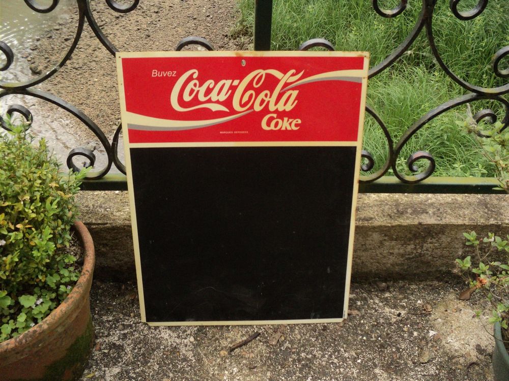 Ancien Tableau Noir Coca-Cola Publicit&eacute; Vintage. Décoration