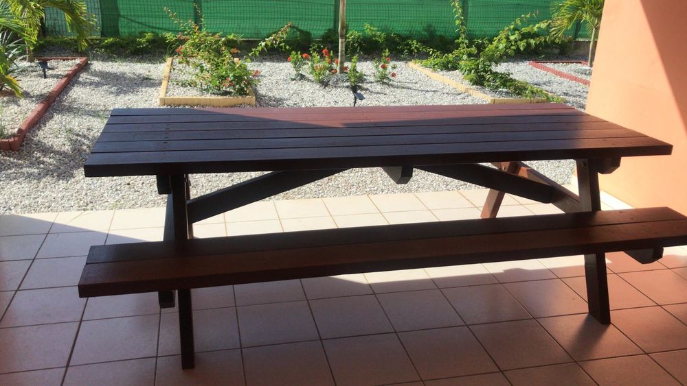 table/bancs ext&eacute;rieur en bois de Guyane Meubles