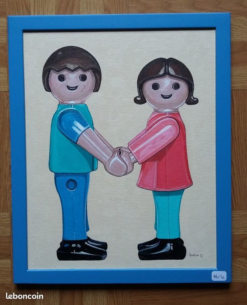 Tableau peinture &agrave; l'huile PLAYMOBIL Décoration