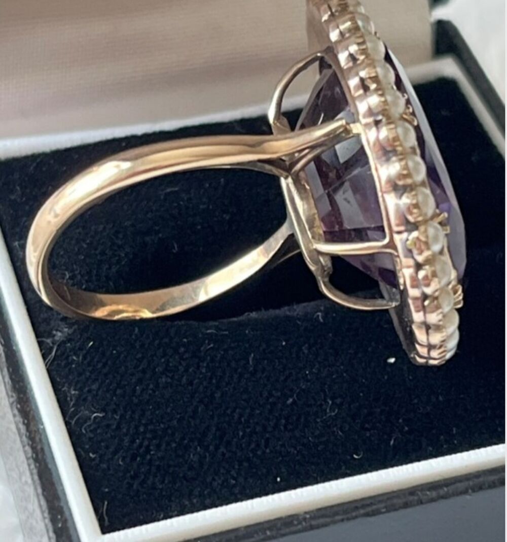 Bague vintage amethyst Or 375 Bijoux et montres