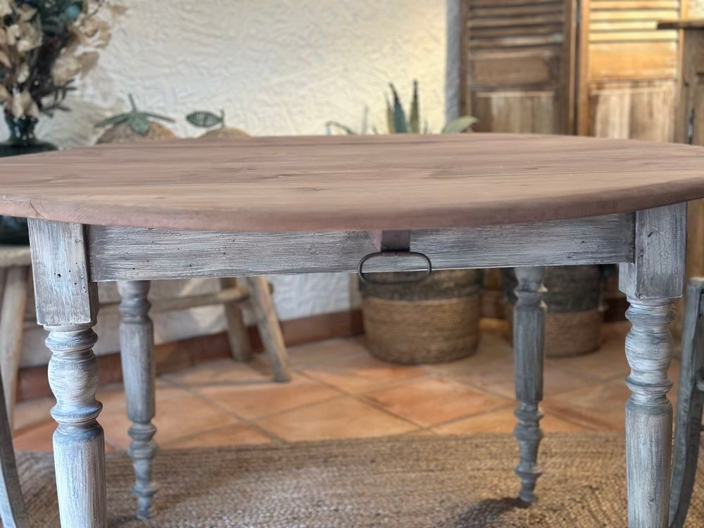 SUPERBE TABLE ANCIENNE RABATTABLE EN BOIS ET PATINE Meubles