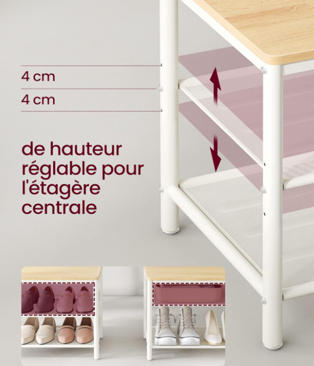Meuble d'entr&eacute;e porte-manteau + banc + rangement chaussures Meubles