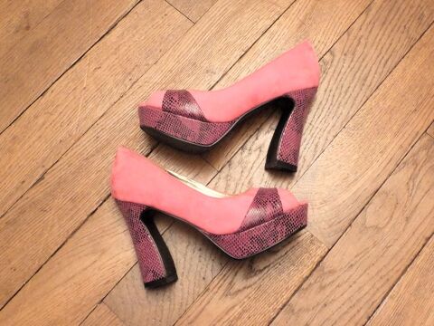 Escarpins/ Chaussures Compens�es Rose/ Violet � Talon-Jaclin 20 Paris 15 (75)