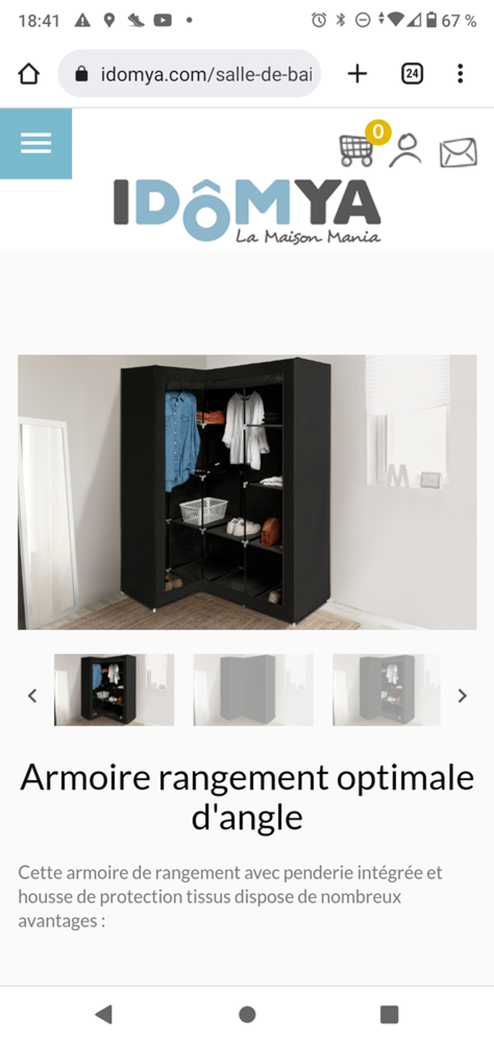 Armoire d'angle noir optimal pour rangement neuf Meubles