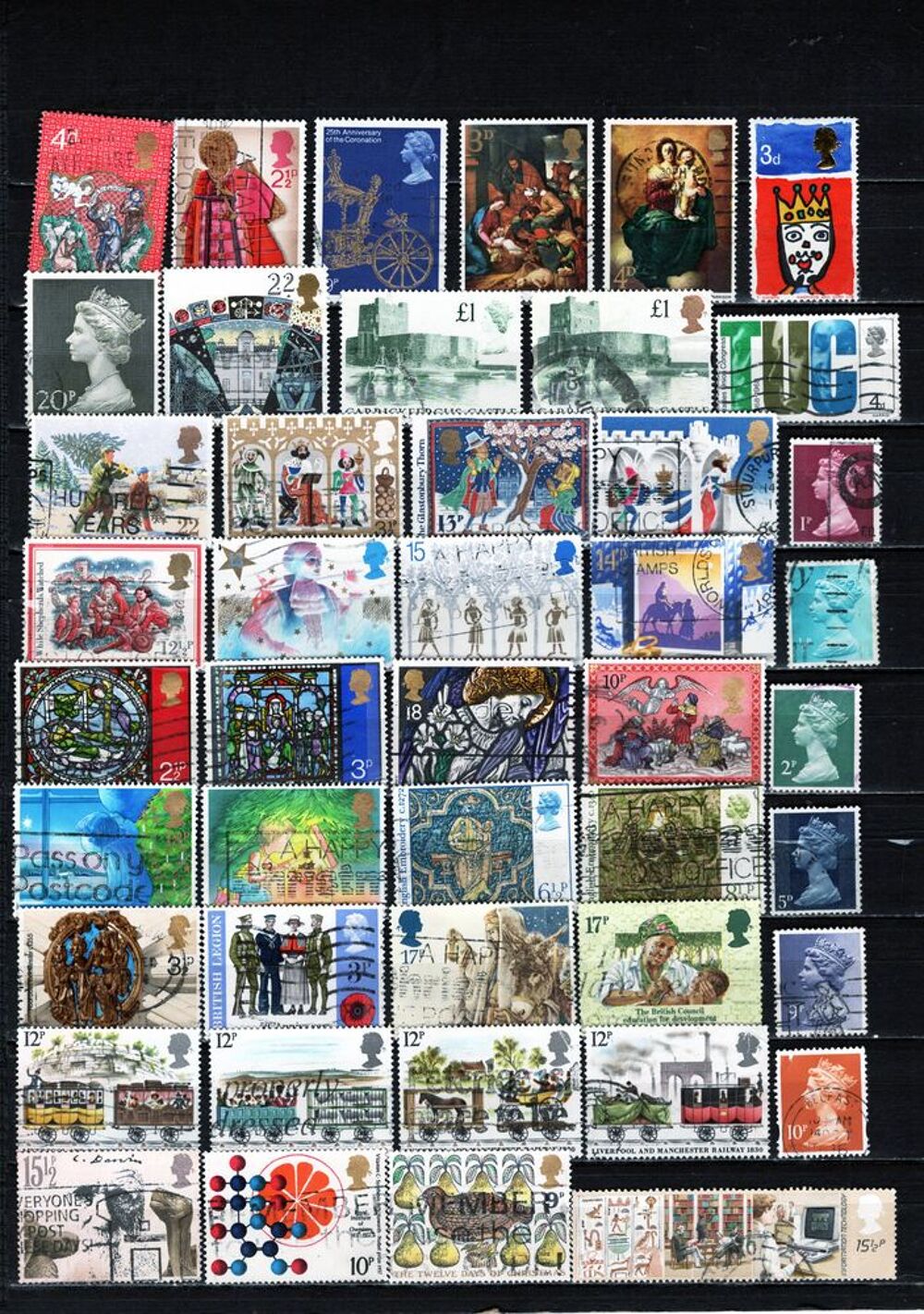 lot de 76 timbres d'ANGLETERRE 