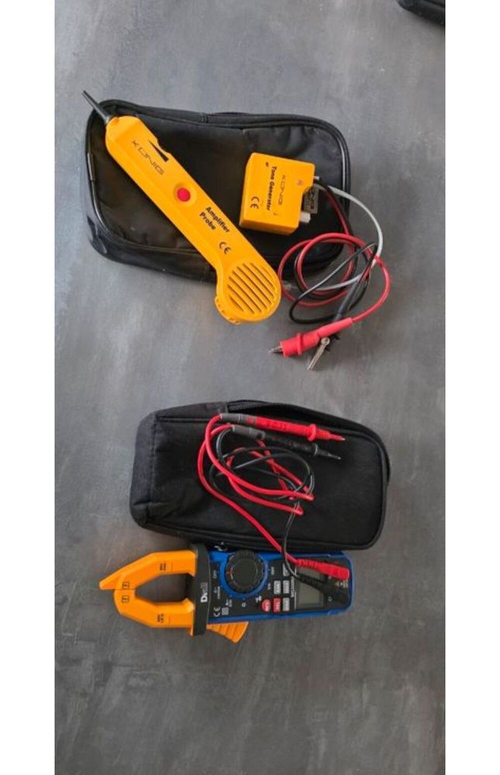 Testeur de c&acirc;bles K&ouml;nig + Pince amp&egrave;rem&eacute;trique Diall Bricolage