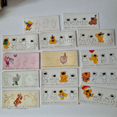 Lot de 14 cartes postales joyeux anniversaire, Chris bears,  19 Saumur (49)