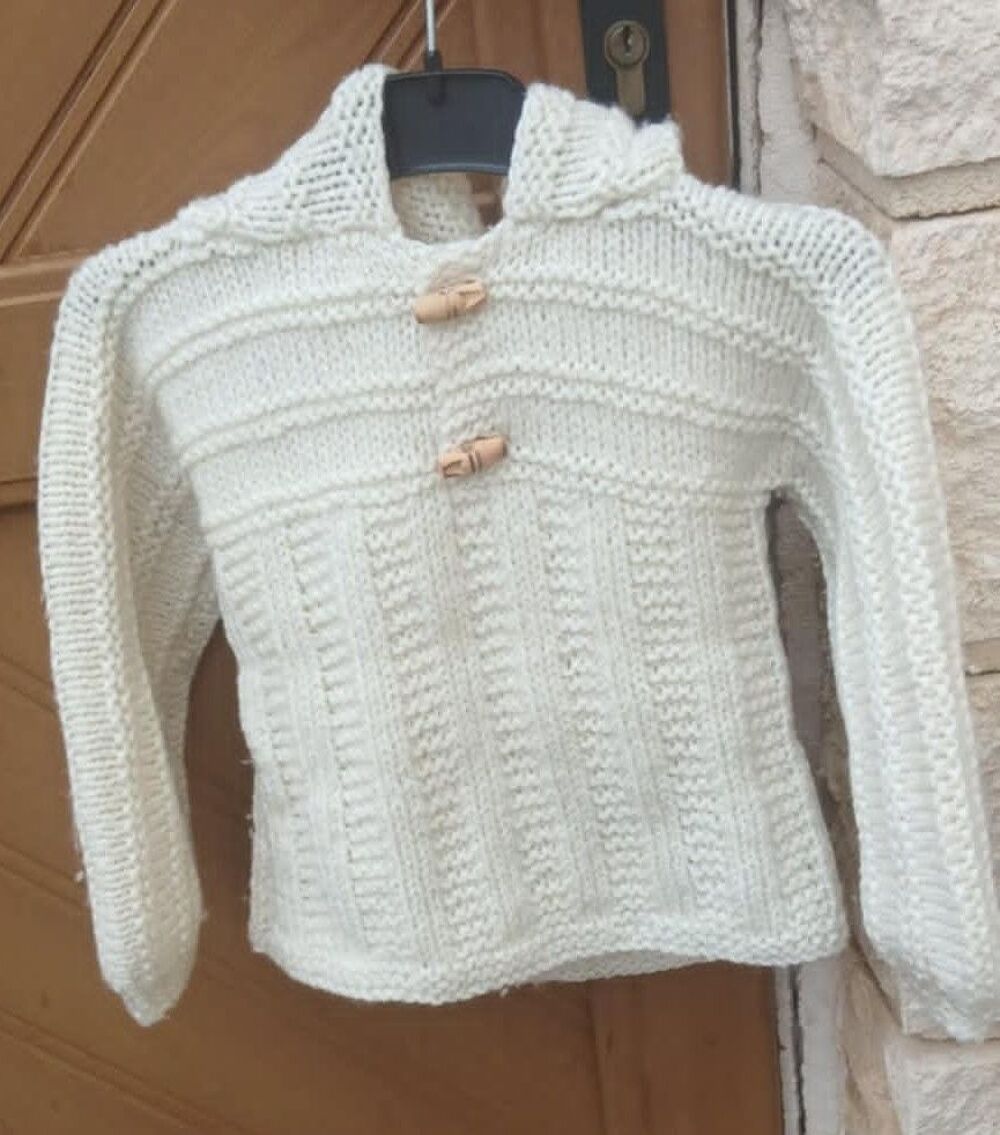 Veste &agrave; Capuche pour B&eacute;b&eacute; Gar&ccedil;on 23 mois Tricot&eacute;e &agrave; la main Puériculture
