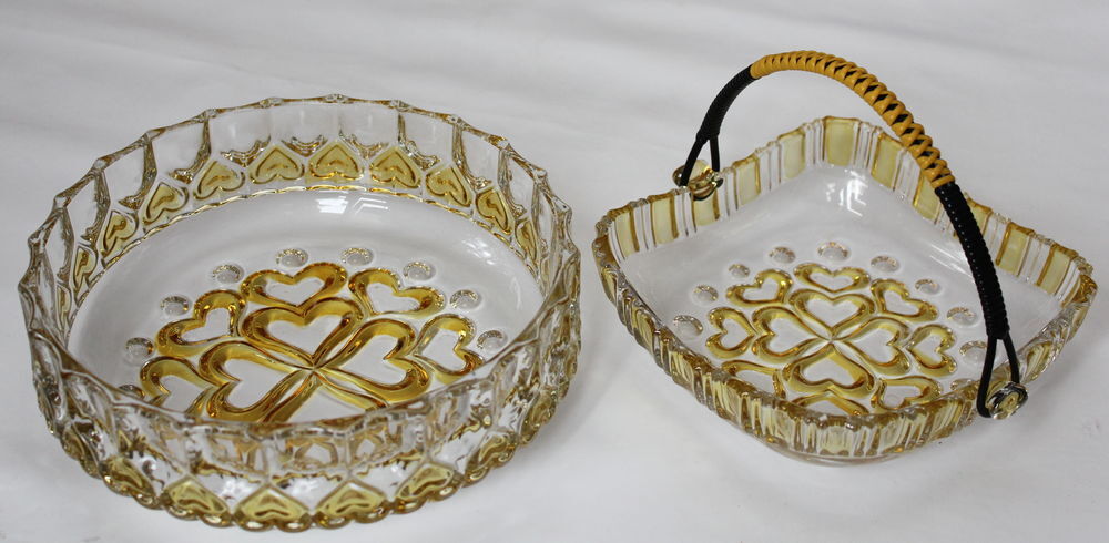 Saladier et coupe panier c?ur vintage 60-70 WALTHER GLASS Ge Cuisine