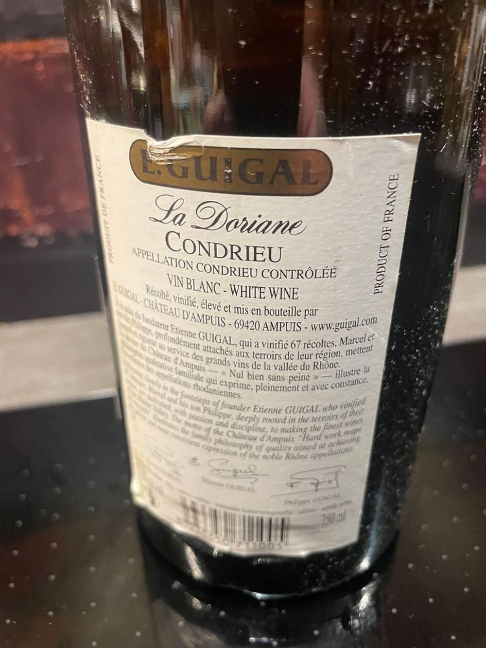 1 Bt Condrieu La Doriane 2009 GUIGAL 99pk Cuisine