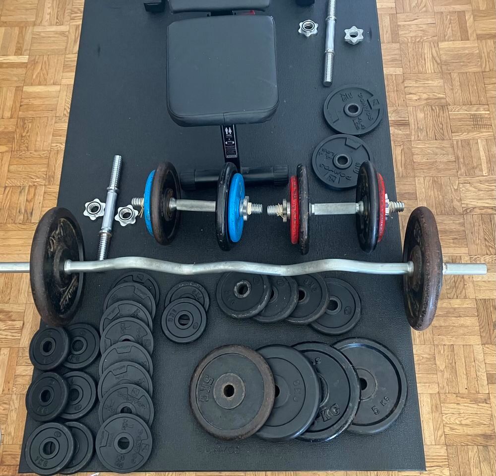 Banc, barres et poids de musculation Sports