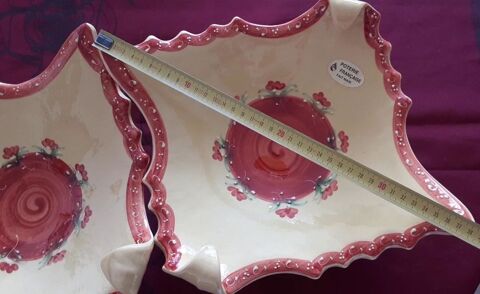 2 poteries identiques  (coupes  � fruits en poterie �maill�e 20 Pontoise (95)