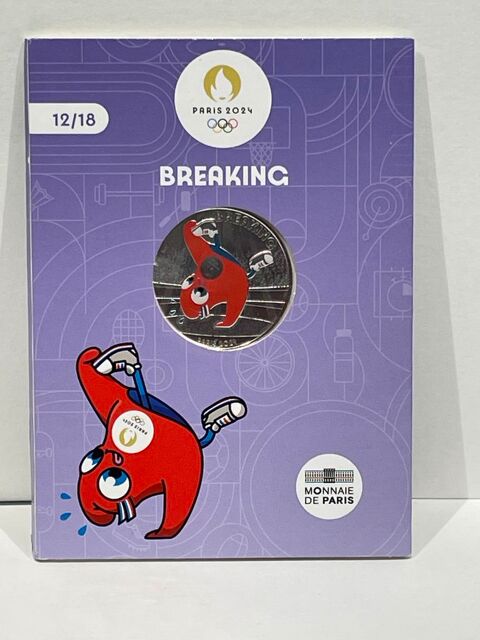 Monnaie FRANCE Collection JO 2024 10e Argent Breaking 12/18 36 Dourdan (91)