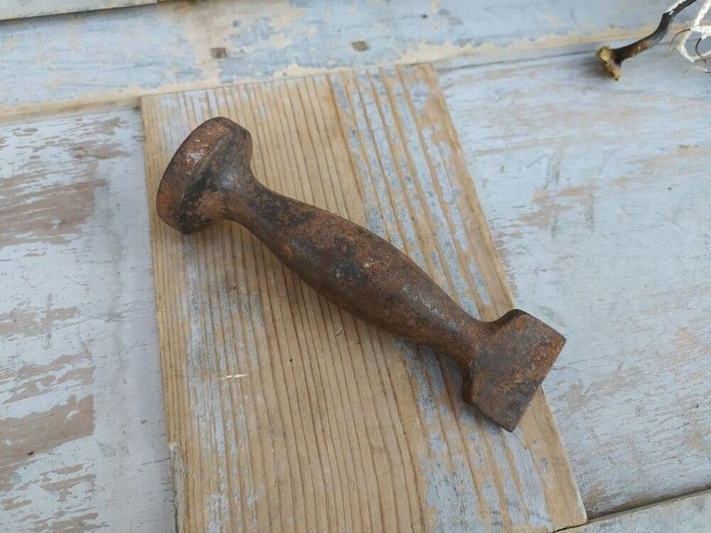 Outil Ancien Marteau de Joigneur Appr&ecirc;teur Maroquinerie Cuir 