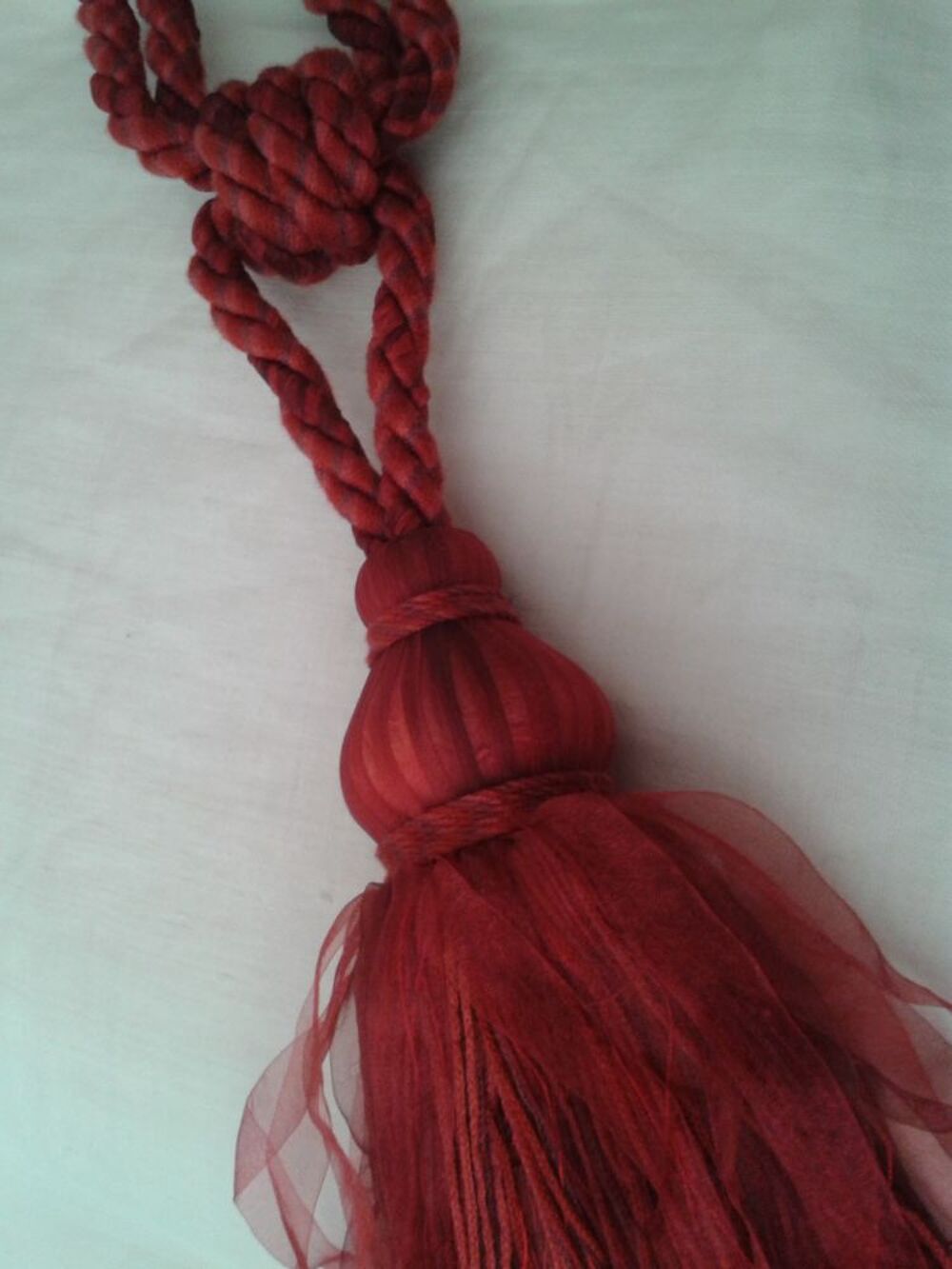 Paire d'embases cabl&eacute;es neuves de couleur bordeaux Dcoration