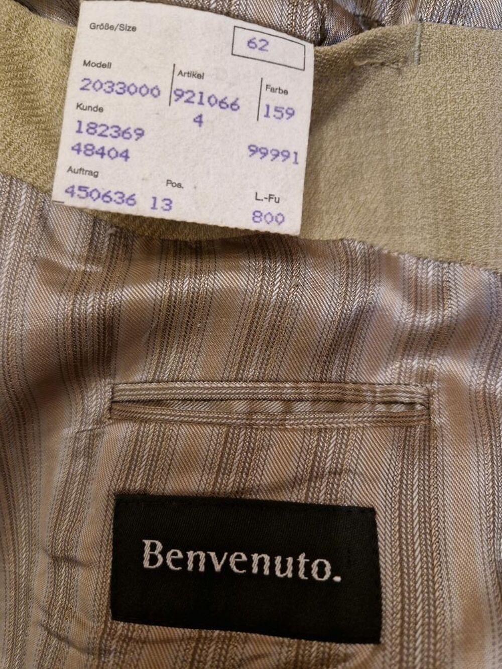 veste &eacute;t&eacute; homme - beige clair - BENVENUTO - Taille 64 Vêtements
