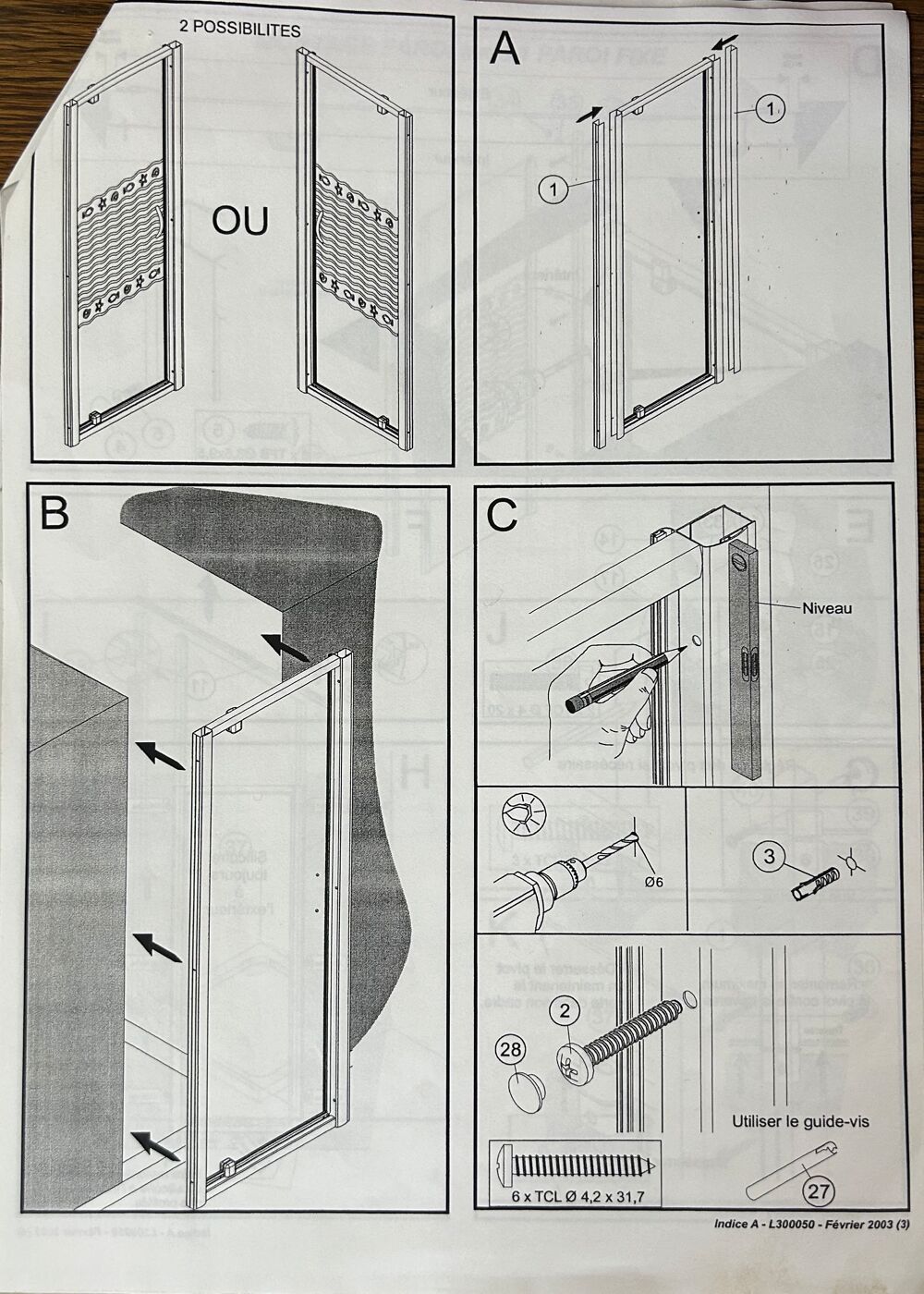 Paroi de douche Bricolage