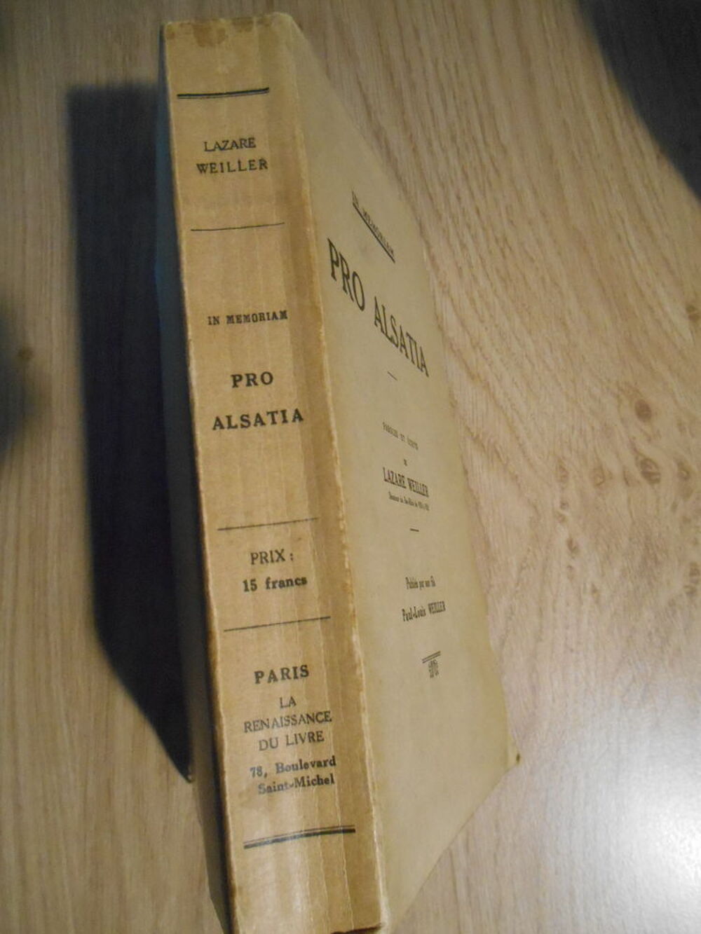 PRO ALSATIA ? IN MEMORIAM (Suite de Pro Alsatia) L. Weiller Livres et BD