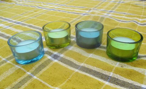 Lot de 4 Bougeoirs Transparents avec Bougies Chauffe-plats 2 La Fert�-Alais (91)