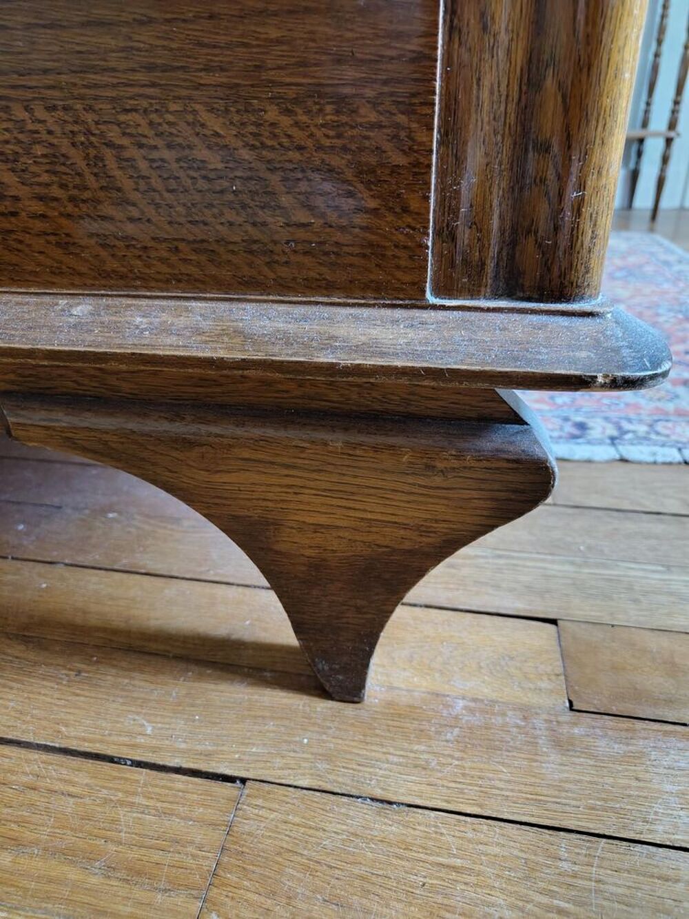 lit ancien en bois massif - Arts D&eacute;co - Avec sommier Meubles