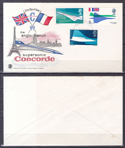 Timbres-FDC-1ere mission The Anglo-French supersonic CONCOR 13 Lyon 5 (69)