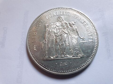 Pi�ce 50 francs Hercule 1974 Argent 52 Bordeaux (33)