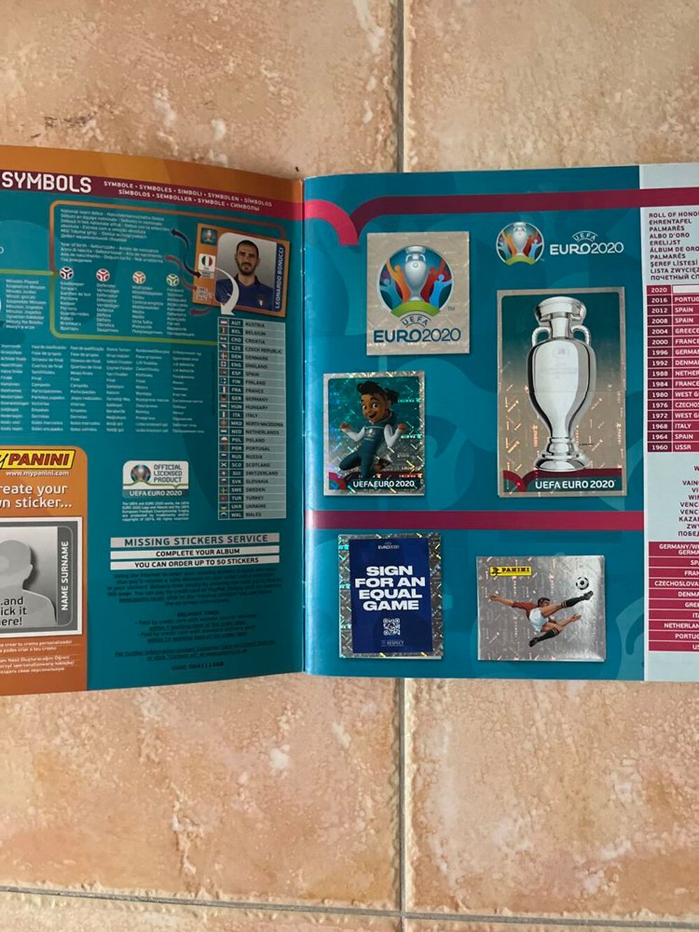 Uefa panini euro 2020 album autocollants 