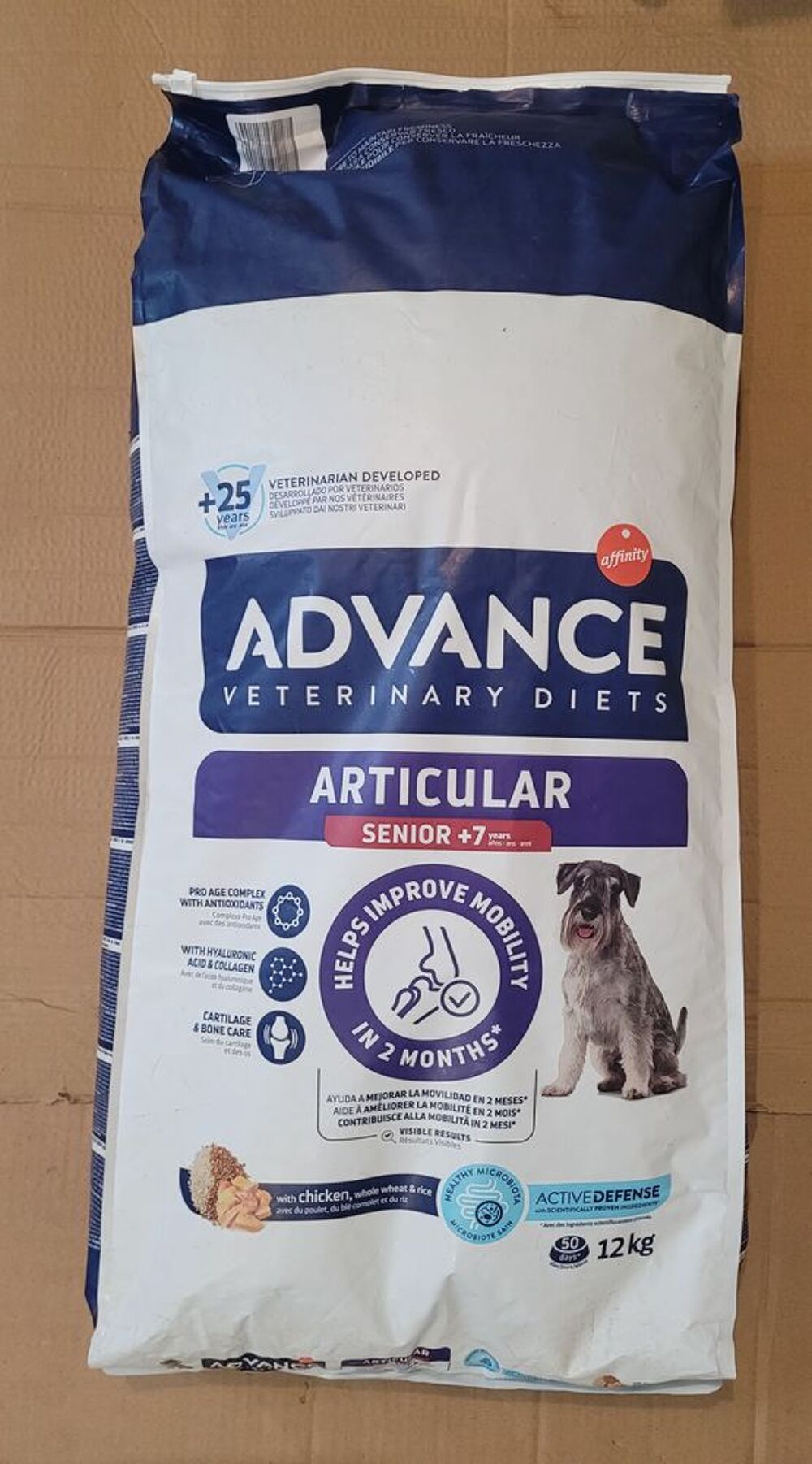   ADVANCE VETERINARY DIETS ARTICULAR SENIOR pour chien +7 ans. 