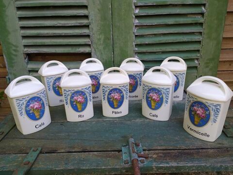 Anciens Pots  pices Faence Urbach Frres Dcor Roses 1 Loches (37)