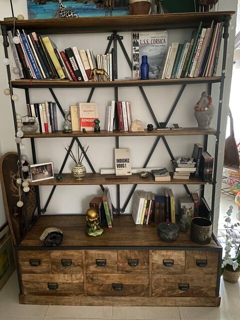 Bibliothque Industrielle en manguier 450 Porticcio (20)