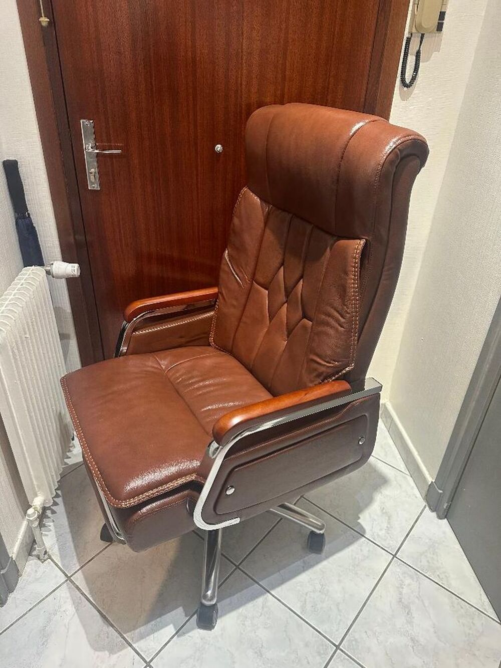 Fauteuil de direction en cuir v&eacute;ritable Meubles