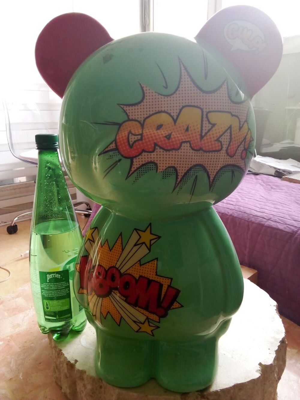 Nounours,art contemporain r&eacute;sine longueur 90 cm Décoration