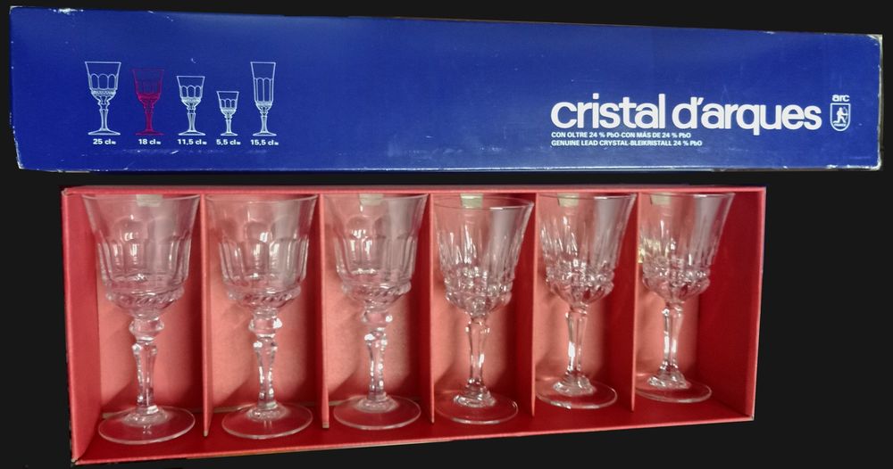 Coffrets de verres "FONTAINEBLEAU" Cristal d'Arques Décoration