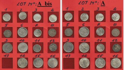 Monnaies Franaises pour collection, lot A, B, C 1 Vannes (56)