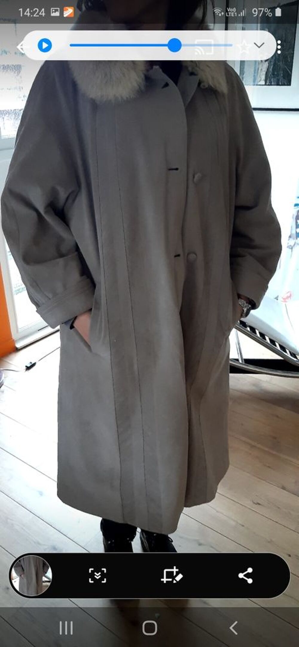 Pelisse Alcantara col fourrure Vêtements