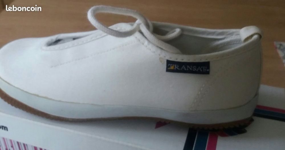  baskets sneakers femme &eacute;cru en toile marqueTransat - P 36 Chaussures