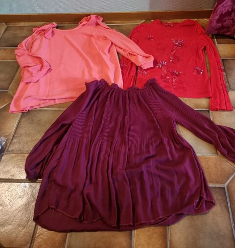 Lot de 3 t-shirts bordeaux/rouge/corail pour femme taille 40 1 Vulbens (74)
