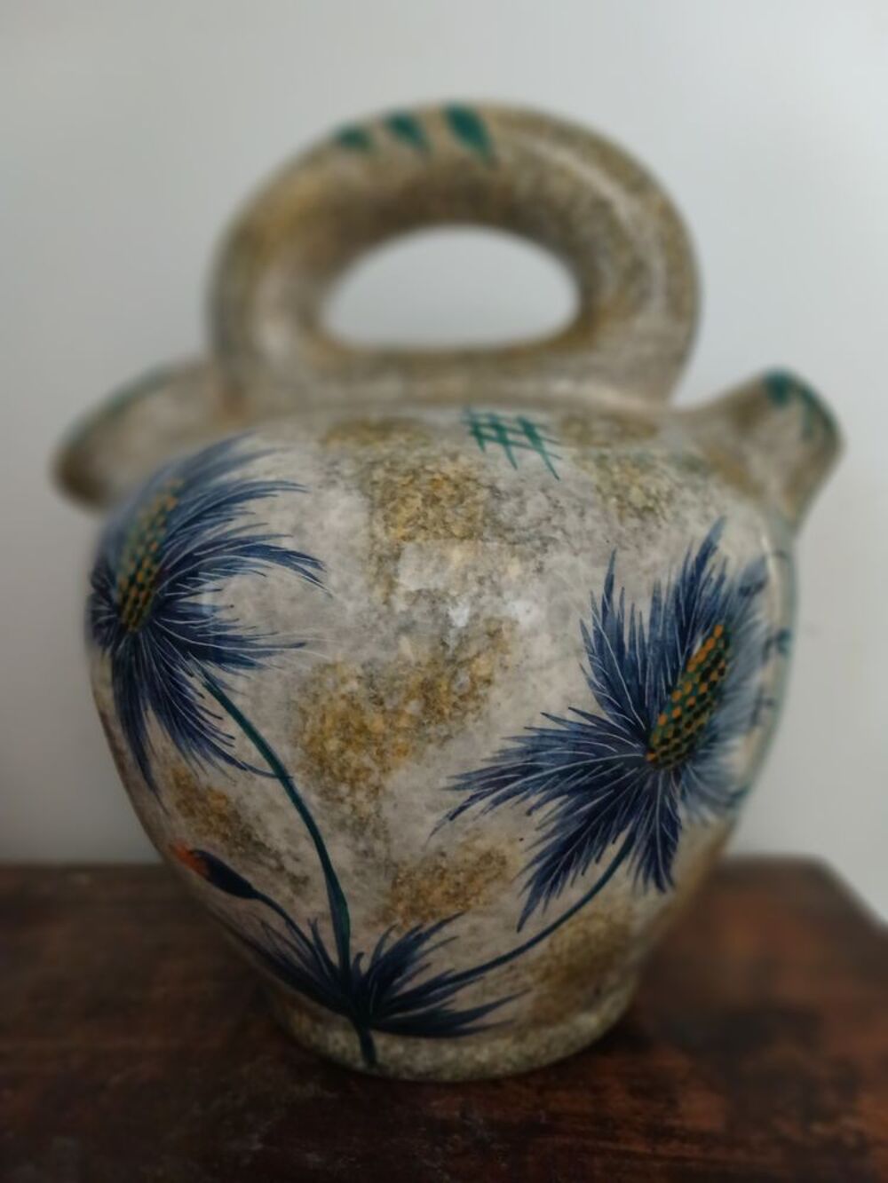 Cruche cargoulette vase c&eacute;ramique sign&eacute; J Yell Décoration