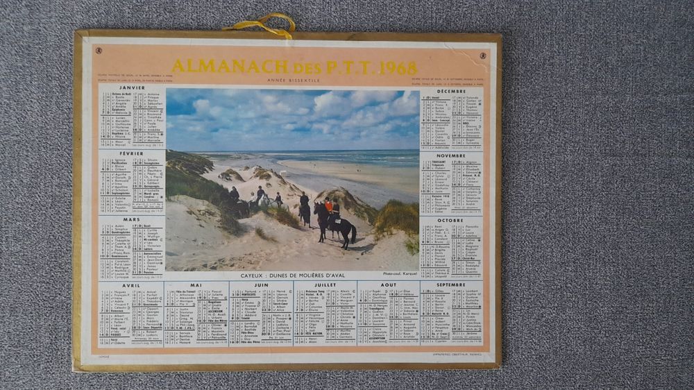 CALENDRIERS 1968 &agrave; 2025 